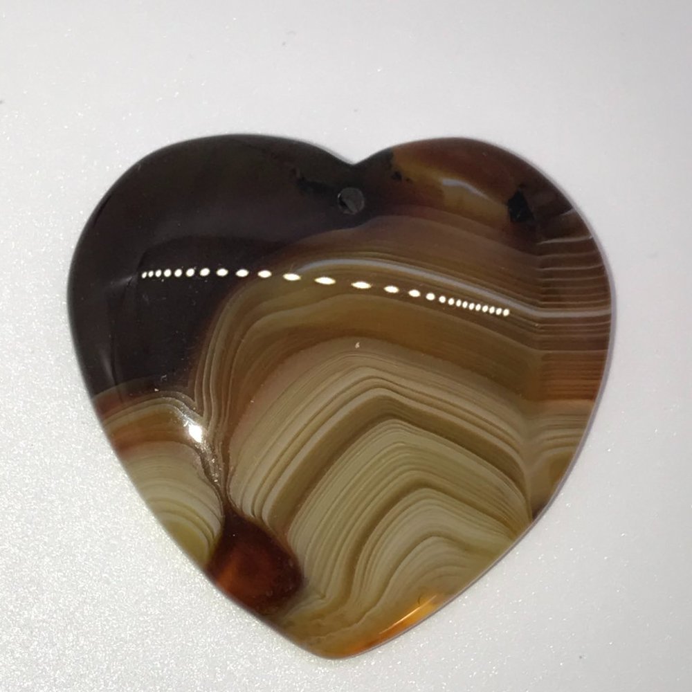 Coffee Onyx Agate Heart Pendant